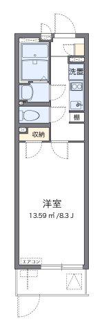 クレイノアンサンク(1K/1階)の間取り写真