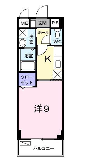 サンセール(1K/3階)の間取り写真