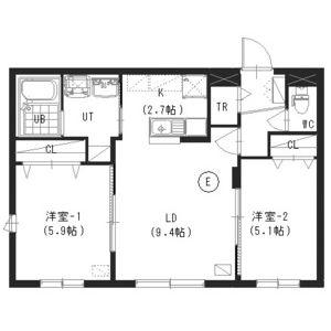 アルキオーネ菊水(2LDK/2階)の間取り写真