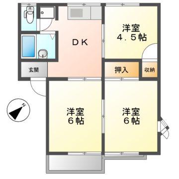 トラッドミホ(3DK/2階)の間取り写真