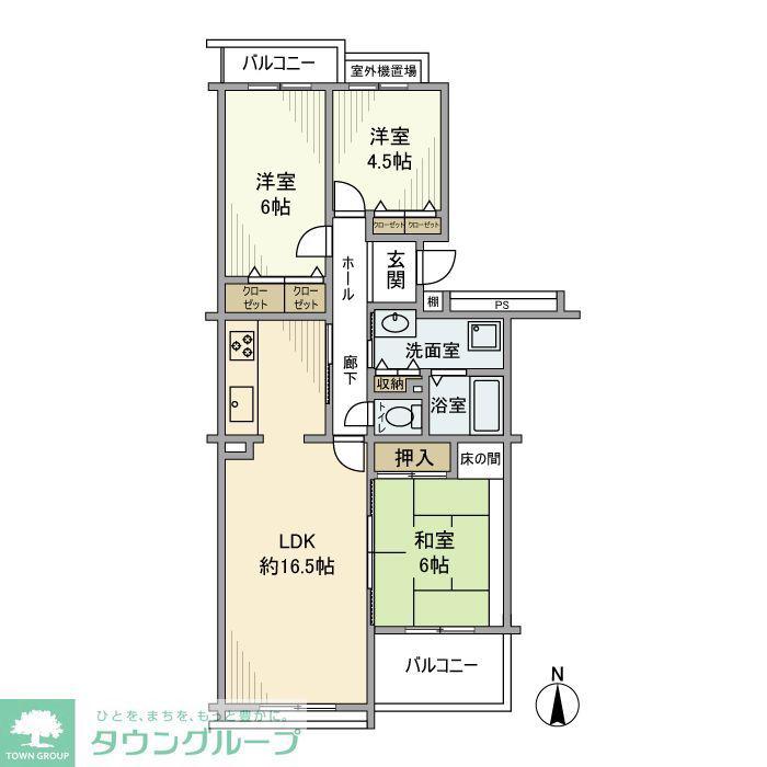 青葉の森公園通5号棟(3LDK/4階)の間取り写真