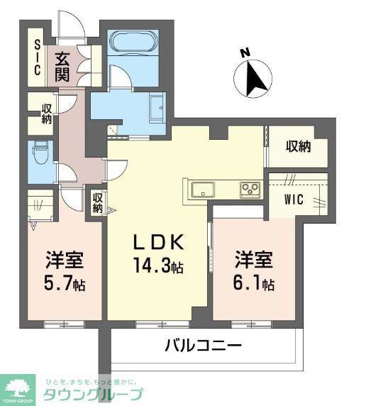 ブラウニー(2LDK/3階)の間取り写真