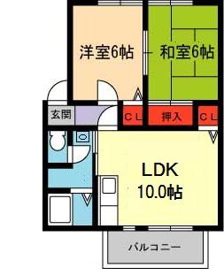 パナハイツ清和台(2LDK/1階)の間取り写真