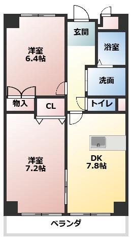 コバヤシビル(2DK/5階)の間取り写真