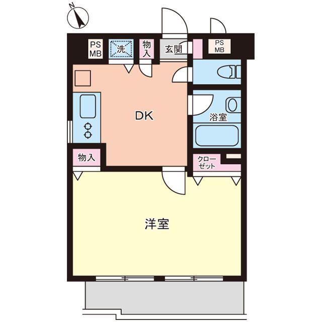 ジェイパーク武蔵小山(1DK/4階)の間取り写真