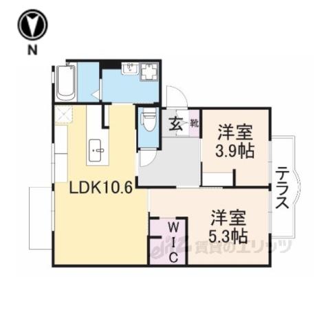 エスポワール(2LDK/1階)の間取り写真