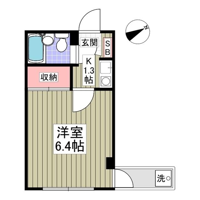 メゾンフェリカ(1K/2階)の間取り写真