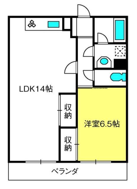 リーベンスハイム大宮(1LDK/3階)の間取り写真