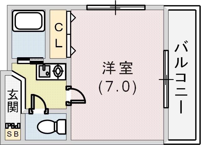 18KASUGANO(1K/2階)の間取り写真