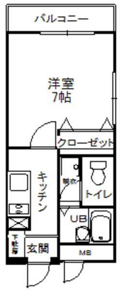 コスモシティIV(1K/3階)の間取り写真