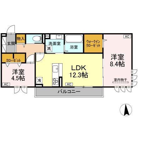 シャイニングDAYS(2LDK/2階)の間取り写真