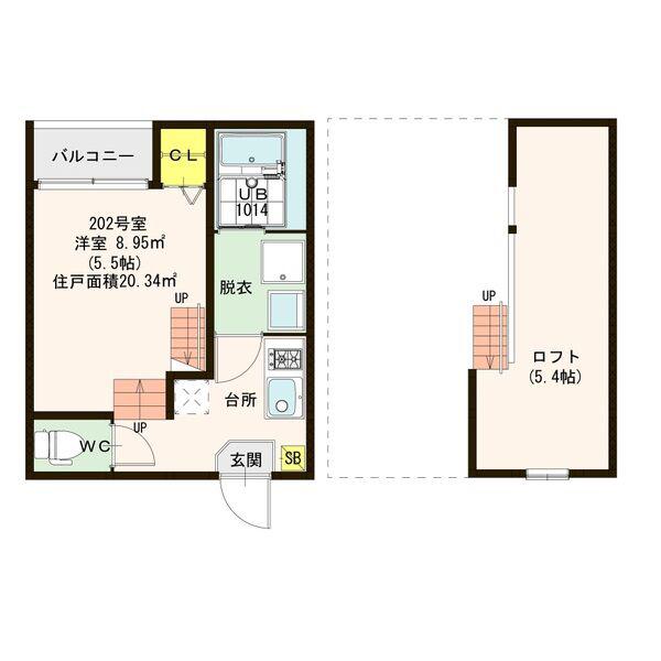 INSPIRE PHILIPPIANS413(1K/2階)の間取り写真