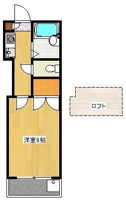 ユニテック八王寺(1K/2階)の間取り写真