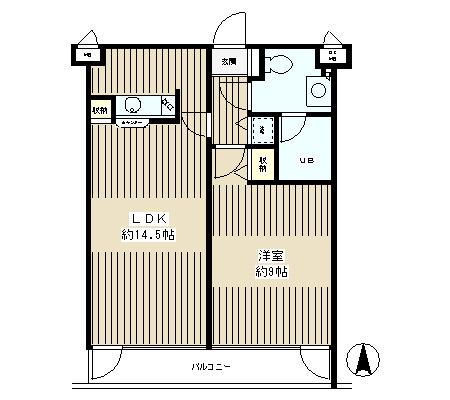 BELL南青山(1LDK/2階)の間取り写真
