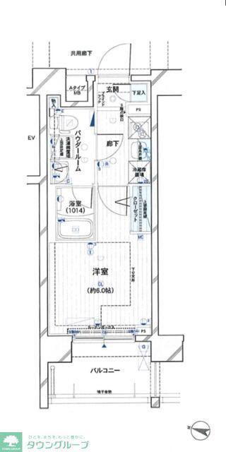 メインステージ川崎ウエスト(1K/2階)の間取り写真