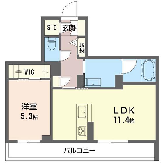 アイゾーン末広(1LDK/3階)の間取り写真