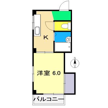 アゼリア20(1K/4階)の間取り写真