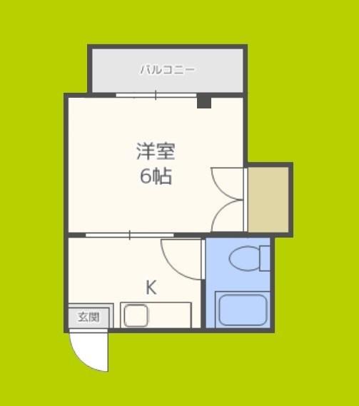 ハイツ清水丘(1K/2階)の間取り写真