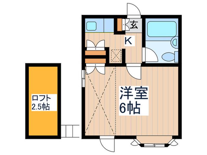 パークハウス89(1K/1階)の間取り写真