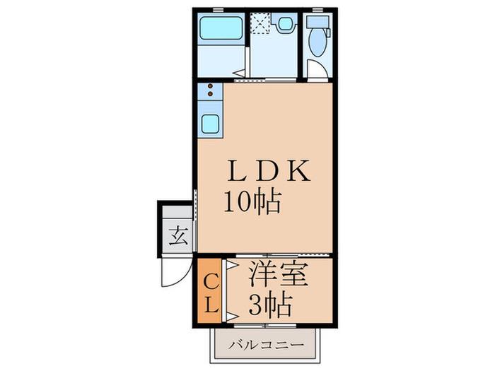 ブルーマリヌG棟(1LDK/1階)の間取り写真
