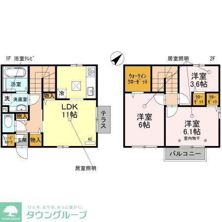 レセンテ(3LDK/2階)の間取り写真