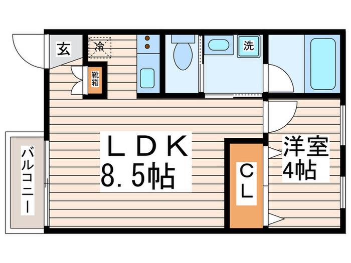 アイビー(1LDK/2階)の間取り写真