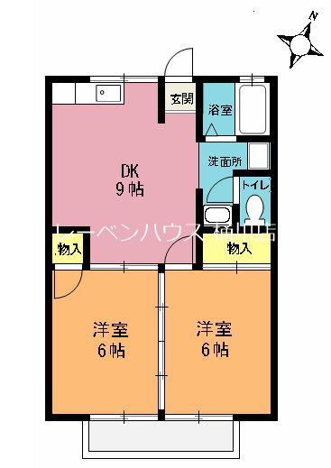 メゾンデシマ(2DK/2階)の間取り写真