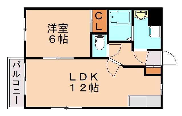 リバーサイド(1LDK/2階)の間取り写真