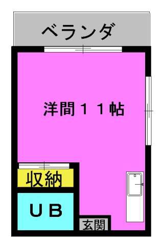 ミッキーハウス(ワンルーム/3階)の間取り写真
