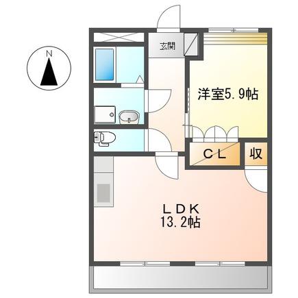 ヴィラージュ 1LDK(1LDK/1階)の間取り写真