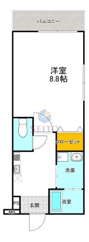 フジパレス垂水町(1K/2階)の間取り写真