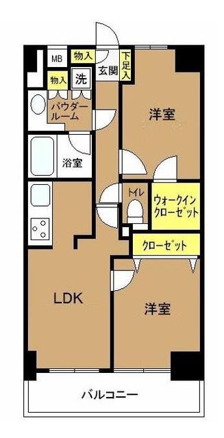 日神パレステージ東新宿イーストフォート(2LDK/7階)の間取り写真