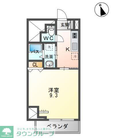 長町1丁目マンション(1K/9階)の間取り写真