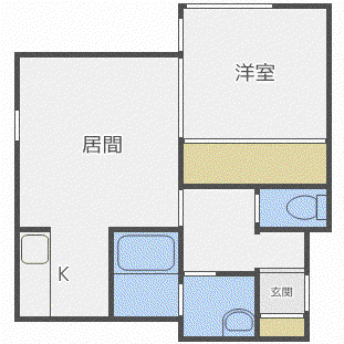 ラテール屯田(1LDK/2階)の間取り写真
