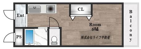 ベルハイム小阪(ワンルーム/2階)の間取り写真