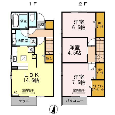 フレ ブランシュ(3LDK/2階)の間取り写真