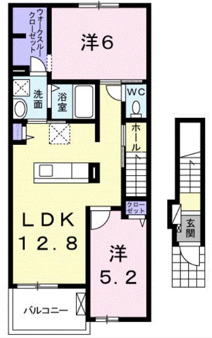 エクセル デュオ I(2LDK/2階)の間取り写真