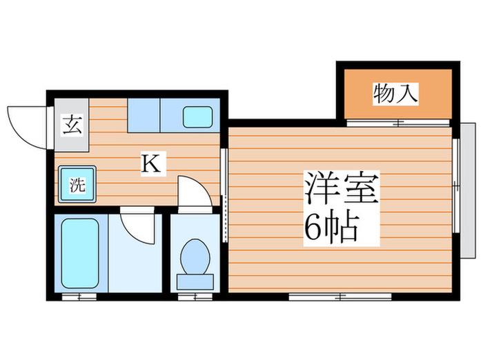 サンハイム小野(1K/1階)の間取り写真