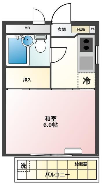 レヂオンス石神井公園(1K/1階)の間取り写真