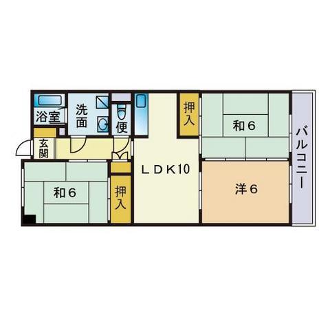 ピープル室見(3LDK/3階)の間取り写真