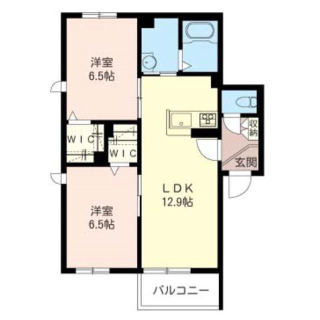 CORTILE(2LDK/2階)の間取り写真