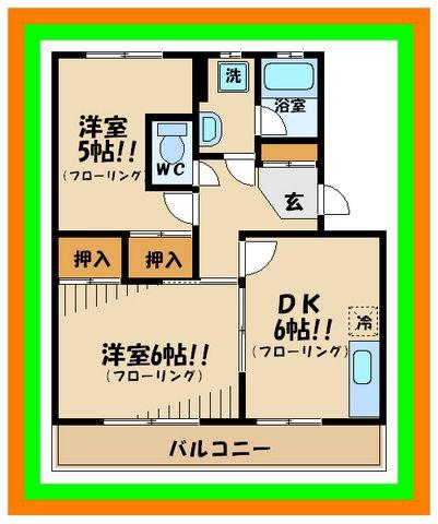 パークサイドSSK(2DK/3階)の間取り写真