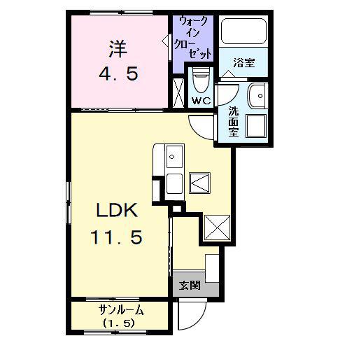グラン・アロー名駅(1LDK/1階)の間取り写真