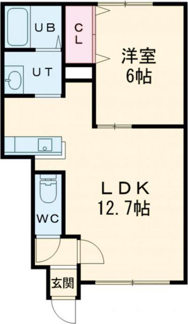 RIAAN(1LDK/1階)の間取り写真