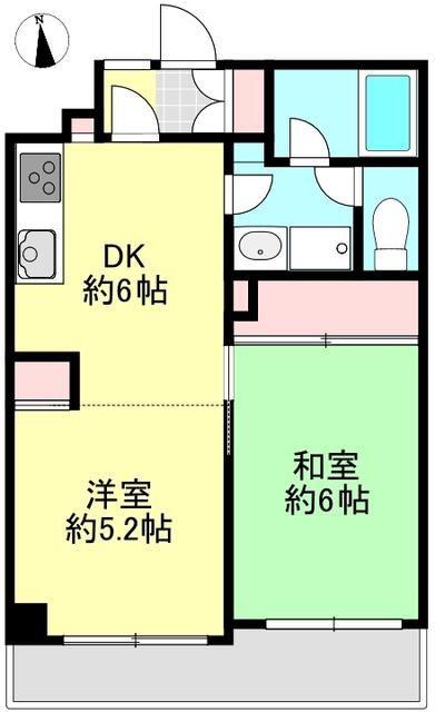 ウィンド赤羽(2DK/6階)の間取り写真