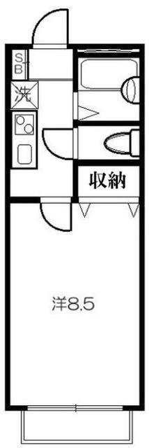 サンモール大和田 B(1K/2階)の間取り写真