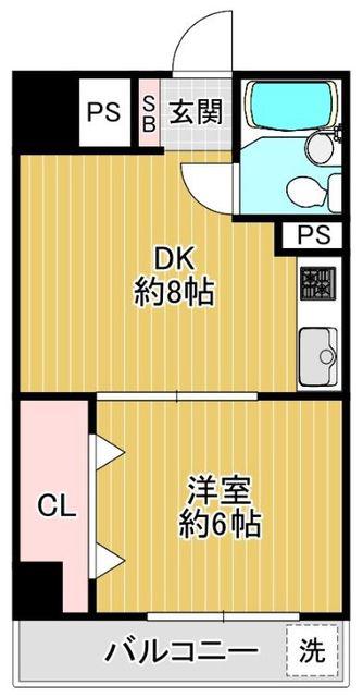 コンドミニアム千駄木(1DK/1階)の間取り写真