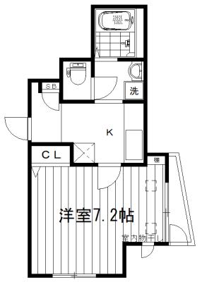 チャーリーブラウン(1K/1階)の間取り写真
