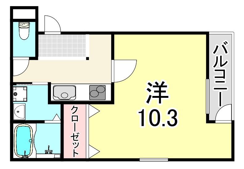 フジパレス武庫之荘I番館(1K/2階)の間取り写真