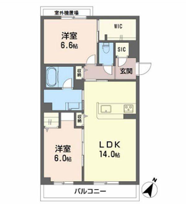シャーメゾン ブロート(2LDK/3階)の間取り写真